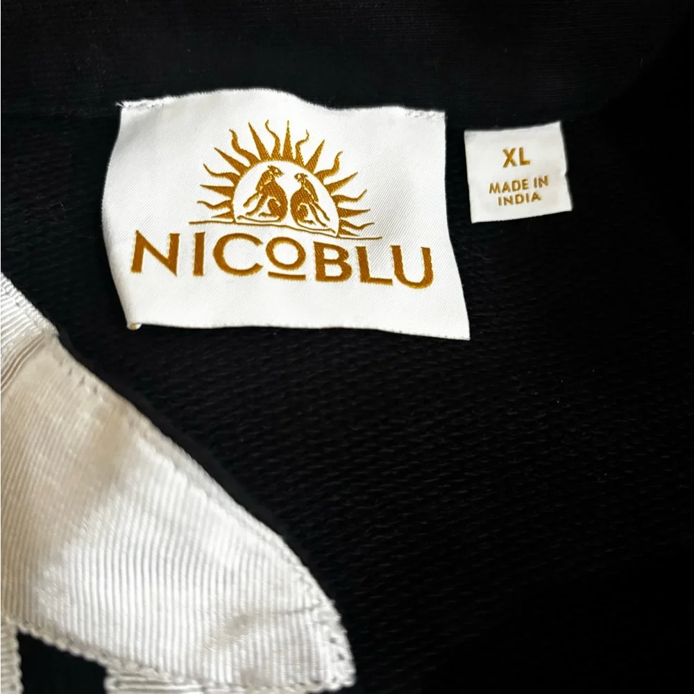 Nicoblu XL NWOT PEYTON COZY TUNIC IN BLACK FRENCH TERRY Cotton - Picture 7 of 8